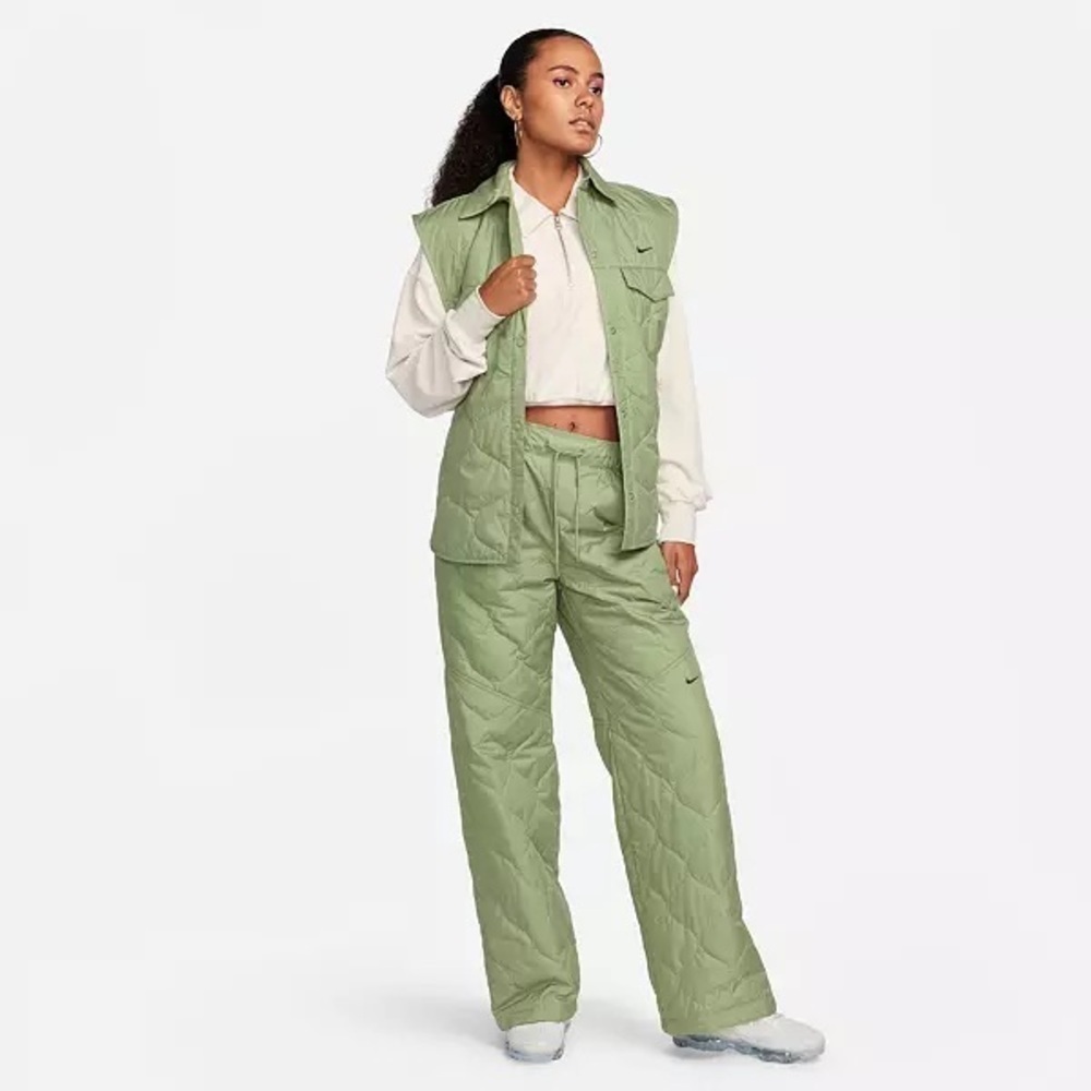 Nike Sportswear Women's Essential Quilted High-Waisted Open-Hem Pants size xs